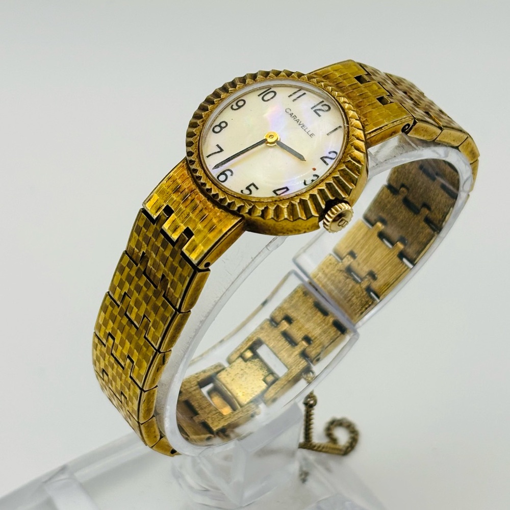 Vintage Caravelle Watch – Classic Gold-tone with Mother of Pearl Dial - Picture 2 of 16